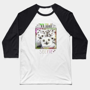 Owl Bird Wild Nature Funny Happy Humor Photo Selfie Baseball T-Shirt